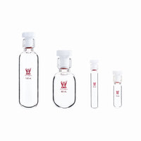 Lab Glassware Heavy Wall Pressure Vessel Round Bottom Borosilicate Glass Pressure Bottle with 15# Thread Cap