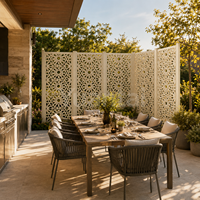 Panneaux de séparation d'intimité personnalisés pour terrasse extérieure, cloison décorative résistante aux intempéries en composite WPC, vente en gros