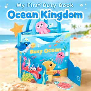 Ocean <b>Montessori</b> Felt Busy Book <b>for</b> Toddlers Sensory Activity Busy Board Travel <b>Toy</b> <b>for</b> 1 2 <b>3</b> <b>Year</b> <b>Old</b> Boys Girls - Product Image 2