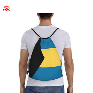 Sac à cordon à la mode avec drapeau national des Bahamas, idéal pour les supporters de football, sac à dos en polyester 34*42cm pour événements et Journée Nationale - Product Image 2