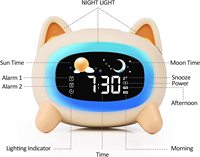 Lampe Led design pour enfants, bureau numérique, alarme, horloge de sommeil, mains avec veilleuses, chargeur de port usb