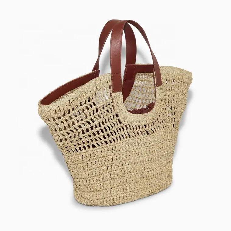 2023 Sommer New Shopping Stroh Einkaufstasche Travel Beach Woven Shoulder Handtasche für Jugendliche Portable Casual Single Ladies Fashion Soft