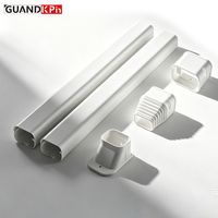 Cache-tuyau décoratif en PVC blanc anti-UV de 100 mm pour unité extérieure de climatiseur split – Kit de protection contre les intempéries pour ligne de climatisation