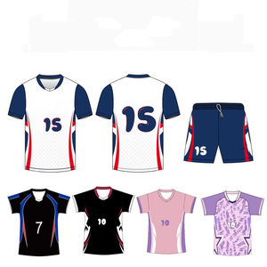 Maillot de volley-ball personnalisé OEM imprimé par sublimation, en polyester et élasthanne, à manches courtes, respirant, pour femmes - Product Image 2