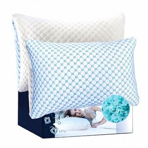 Ice Fiber Cooling Shredded Memory Foam Pillow Adjustable Loft Neck Support Sleeping <b>Bedding</b> Breathable Pillows - Product Image 1