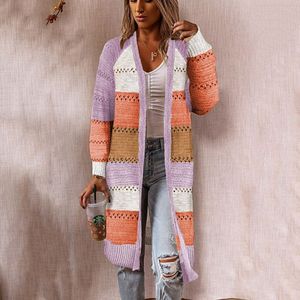 Women's Long <b>Cardigan</b> <b>Sweater</b> Loose Plaid Pattern Autumn Winter Wear Smlxl2xl3xl Europe America Style - Product Image 4