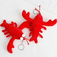 Mignon peluche rouge homard crabe porte-clés jouet kawaii peluche océan peluche animaux jouets homard crabe autre porte-clés pour enfants sac charme