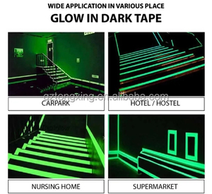 4 Hours Luminescent Sheeting Glow in the Dark <strong>Vinyl</strong> Photoluminescent Film HIGH INTENSITY <strong>COLORFUL</strong> safety warning signs glowing - Product Image 4