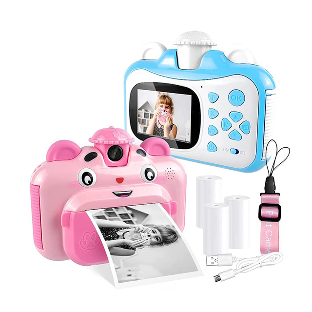 1200mah Rechargeable Children Kids Instant Print Camera for Baby Boys Girls 1080p Hd Mini Camera With Thermal Photo Paper Toys