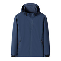 Veste Softshell Homme en Denim Zippée Style Varsity pour Yoga, Moto et Randonnée – Hiver