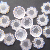 Pierre de cristal de quartz rose naturel octogonale 14x14mm, pierre libre rose pour collier et bague avec effet de jeu de couleurs/feu