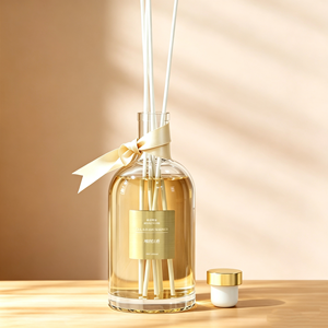 Bouteilles diffuseuses en verre transparent à fond épais de qualité supérieure avec bouchon en liège, logo personnalisé, 100 ml, 200 ml, 500 ml, 1000 ml, échantillon gratuit, aromathérapie - Product Image 1