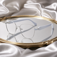 En stock – Montures de lunettes optiques métalliques haut de gamme au style épuré avec branches en acétate 3D – Montures durables à monture complète pour usage quotidien