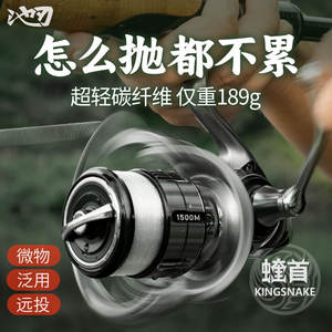 Carrete de Pesca Giratorio Viperhead de Carbono con Bobina Poco Profunda para Pesca de Calamar con Señuelos - Product Image 4