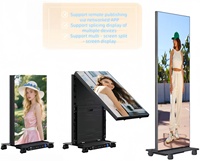 Pantalla LED para Póster, Máquina de Publicidad LED, Plegable Verticalmente, con Ruedas Adecuado para Múltiples Escenarios