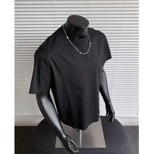 Camiseta de Verano para Hombre, Estilo Americano, Cuello Redondo, Holgada, de Manga Corta, Lisa, Vintage, Transpirable - Product Image 4