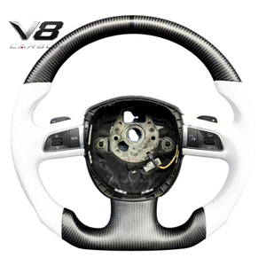 Volant en fibre de carbone véritable V8carbon pour A5 <span class=keywords><strong>S5</strong></span> RS5 B8, accessoires de voiture, pièces automobiles modifiées, style sport racing, personnalisé - Product Image 5