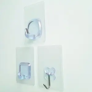 58 мм клейкие крючки сверхпрочные настенные дверные Крючки прозрачные пластиковые липкие крючки для дома, кухни, ванной, офисного использования