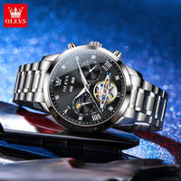Montre automatique mécanique de luxe OLEVS 7029, sport, acier inoxydable, étanche, marque propre, montres de luxe de haute qualité pour homme