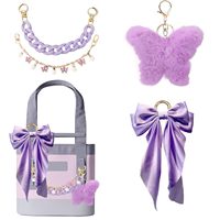 Nouveau Pendentif de Sac Cerise, Chaîne de Sac à Main et Accessoire Cheveux Nœud, Décoration Hiver, Design Urbain Simple avec Pompon