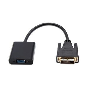 Convertisseur DVI 24+1 vers VGA HDB15, noir, 10 cm ; pour connecter des appareils DVI à des moniteurs VGA et transférer le signal vidéo. - Product Image 1