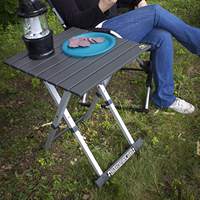 Table pliante légère en aluminium pour le camping, le pique-nique, la plage, la cour, 24 pouces x 16 pouces, avec poignée de transport, pour une utilisation en intérieur/au bureau