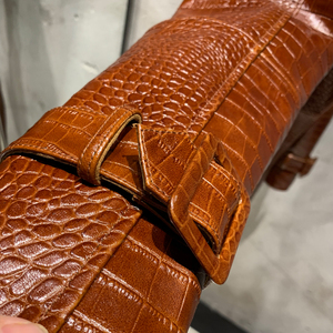 Cappotto Lungo <span class=keywords><strong>Marrone</strong></span> Stile <span class=keywords><strong>Trench</strong></span> in Vera <span class=keywords><strong>Pelle</strong></span> da <span class=keywords><strong>Donna</strong></span> per l'Autunno - Product Image 5