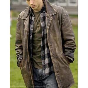 Abrigo de Cuero Genuino para Hombre, Estilo Trench Coat, Piel de Vaca, Largo Medio, Cierre de Botones, Corte Clásico, Estilo Dean Winchester - Product Image 5