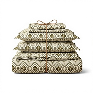 Luxury Twin Size Washed Cotton 4-Piece Bedsheet Set <b>Fitted</b> <b>Sheet</b> Pillow Covers 400TC Thread Count Florals <b>Pattern</b> Hotel Style - Product Image 1