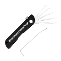 HUANYU Kit de crochetage à crochet unique essentiel en acier inoxydable pour machine à tailler les clés, outil de serrurier gravé au laser blanc/noir