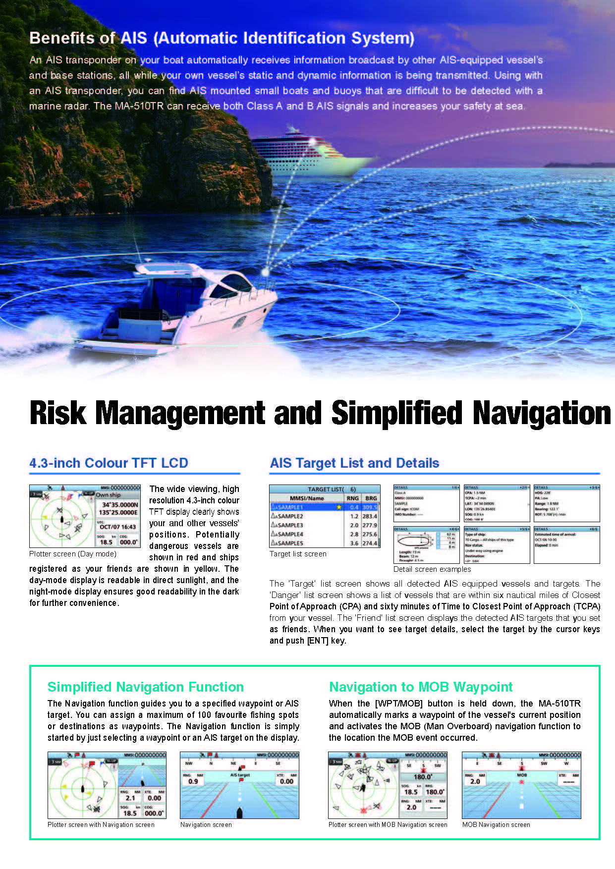 Marine Electronic Navigation Navigation Communication MA510TR Automatic Identification