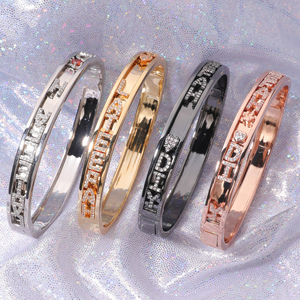 <span class=keywords><strong>Bracelet</strong></span> jonc personnalisable DIY <span class=keywords><strong>avec</strong></span> <span class=keywords><strong>breloques</strong></span> de créateur pour bijoux coulissants - Product Image 1