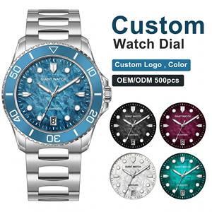 <span class=keywords><strong>Montre</strong></span> automatique de plongée 8215 avec lunette en aluminium personnalisée, cadran en météorite Tenmoku pressé à l'huile, 10 ATM, fabrication OEM - Product Image 1