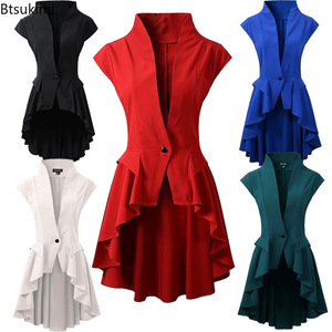 Chaqueta de Estilo Gótico Medieval Renacentista Steampunk para <span class=keywords><strong>Mujer</strong></span>, Chaleco Victoriano con Cintura en Cascada, <span class=keywords><strong>Disfraz</strong></span> de <span class=keywords><strong>Vampiro</strong></span> para Halloween - Product Image 1