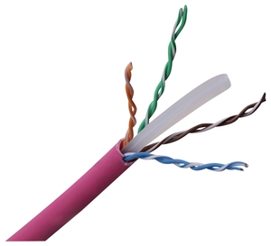 Pasokan produsen kabel Ethernet konduktor padat OFC <span class=keywords><strong>Cat6</strong></span> UTP 4 pasang 24AWG 250MHz 305 m/box kabel Lan warna kustom PVC - Product Image 1