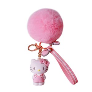 Mignon Kawaii en peluche porte-clés pour femmes bracelet porte-clés accessoire pour sac à dos sac à main clés de voiture - Product Image 1