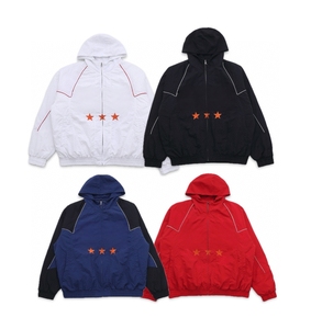 Veste coupe-vent à capuche brodée SUPR High Street Hip Hop pour homme, avec fermeture éclair contrastée, coupe ample, en nylon, unisexe, streetwear - Product Image 1