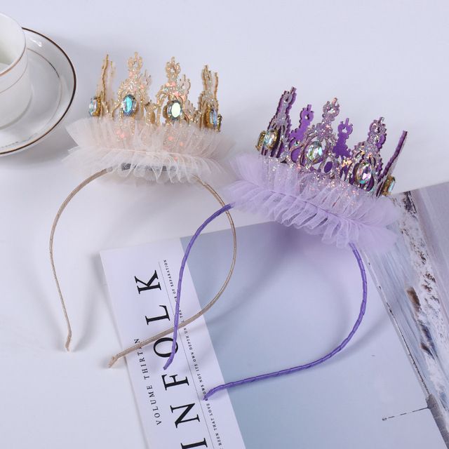 Fashion Princess Crown Tiara Headband Elegant New Design for Girls' Birthday Parties Child Hair Hoop