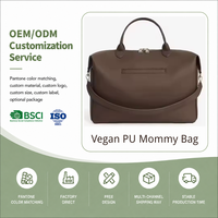 Sac à langer élégant pour femme et bébé, organisateur de couches en PU, portable avec sangle, 9 poches, sac fourre-tout personnalisé