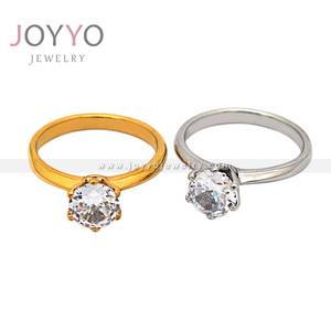 Anello di Fidanzamento Moderno in Moissanite di Alta Qualità, Placcato Oro in Acciaio Inossidabile, Fede Nuziale per Uomo e Donna - Product Image 2