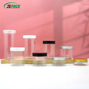 50ml cosmetic packaging for travel cosmetics packaging can empty clear powder container plastic cosmetic jar with gold pink lid