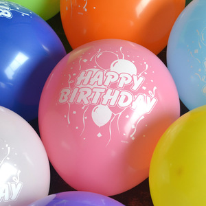 Palloncino in lattice premium da 12'' stampato su 5 lati con scritta 'Happy Birthday', all'ingrosso per decorazioni festive allegre - Product Image 2