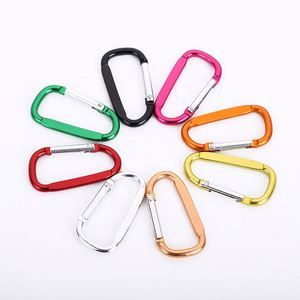 Custom Logo D Shaped Aluminum Carabiner Hook Keychain Spring <b>Clips</b> for Promotional Activities - Product Image 3
