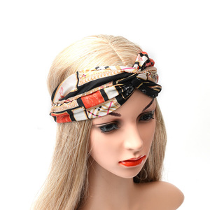 عصابة رأس قطنية مطبوعة جديدة مع زهور، ربطة شعر مرنة للنساء، إكسسوارات شعر عريضة - Product Image 1