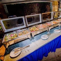 Équipement de Restaurant Réchauds à Buffet Argentés en Acier Inoxydable Hydraulique Ensemble de Plat Chafing pour Traiteur