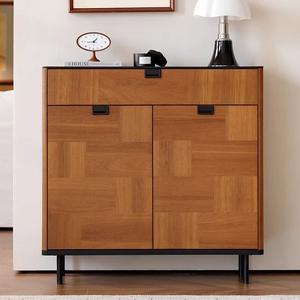 Xishi Yumi Ten Billion Medieval French Teak Gabinete de zapatos de chapa de madera maciza Almacenamiento de entrada informal moderno con función portátil - Product Image 3