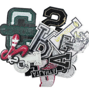 カスタム可能 3D刺繍 大学文字ワッペン キャンバス生地 縫い付けタイプ 帽子用刺繍ラベル - Product Image 4