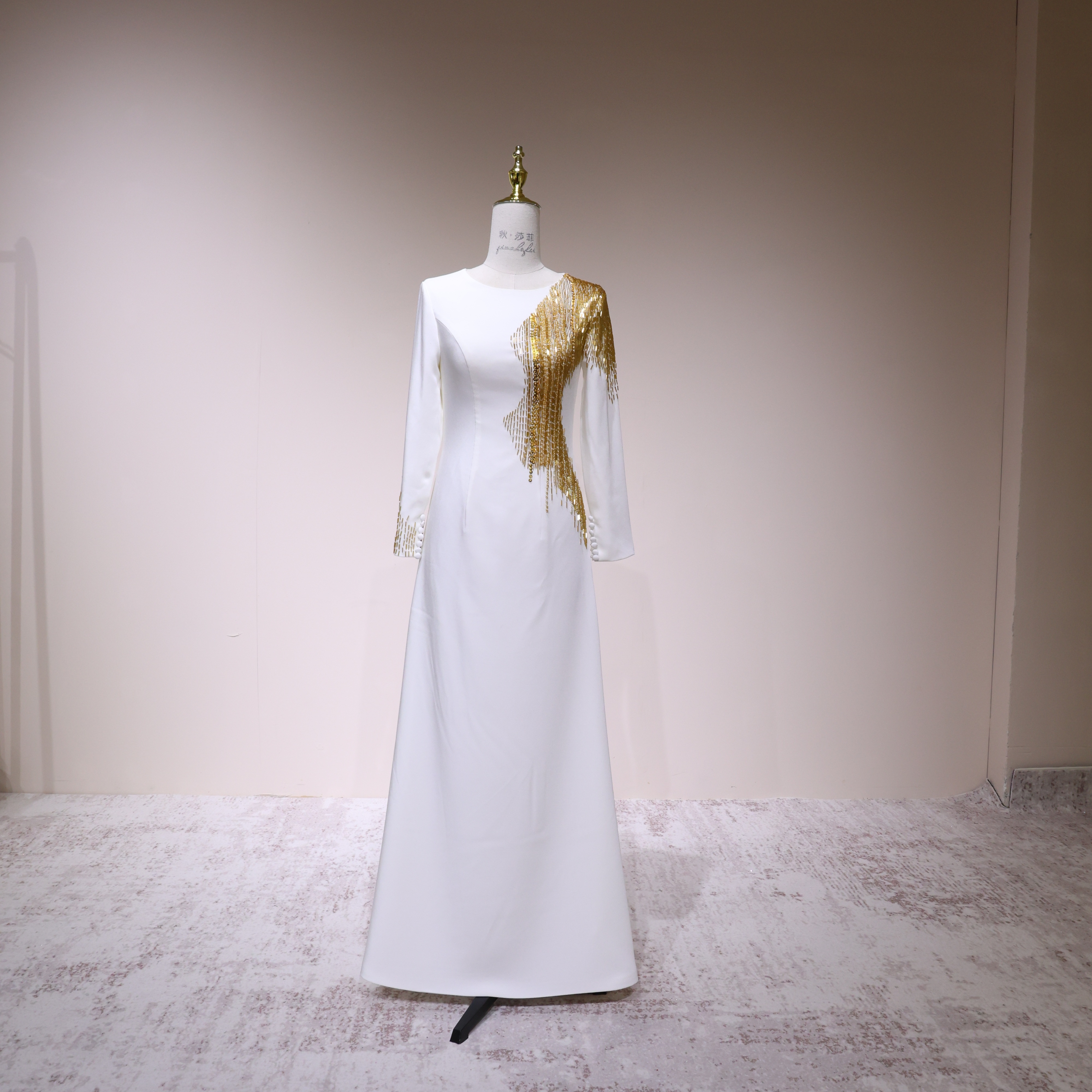 Elegant Styles for Business Buyers: Premium gold formal dress long sleeve  Collection