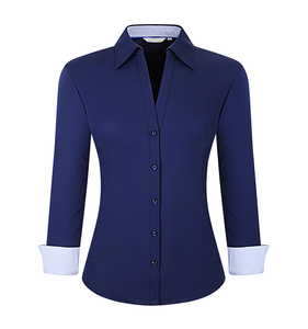 OEM/ODM Camisas De Mujer autunno e inverno Casual a <span class=keywords><strong>maniche</strong></span> <span class=keywords><strong>lunghe</strong></span> Business tinta unita abiti da lavoro camicia da <span class=keywords><strong>donna</strong></span> in fibra di bambù - Product Image 5