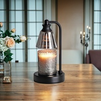 Lampe chauffe-bougie en métal au design européen simple, abat-jour floral d'intérieur, pour brûleur de cire parfumée, idéale pour chambre à coucher